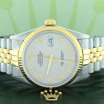 Rolex Datejust 2-Tone 18K Yellow Gold & Stainless Steel Original Cream Jubilee Dial 36MM Automatic Mens Watch 16013