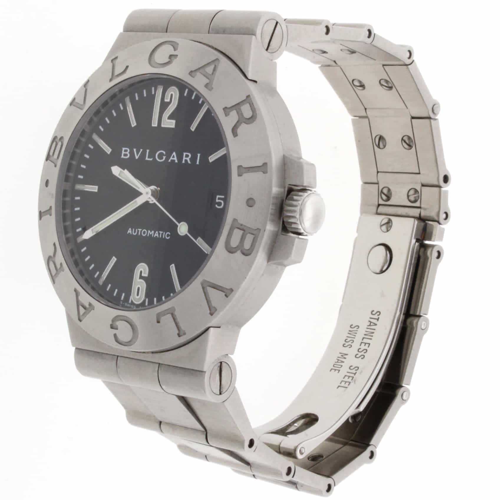 Bvlgari Diagono Black Dial 38MM Stainless Steel Automatic Mens Watch L