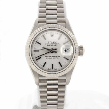 Rolex President Datejust Ladies 18K White Gold Silver Dial Automatic Watch 79179