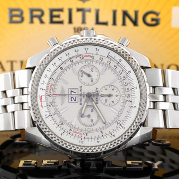 Breitling Bentley 6.75 Chronograph Ivory Dial Big Date Automatic Mens Watch A44362