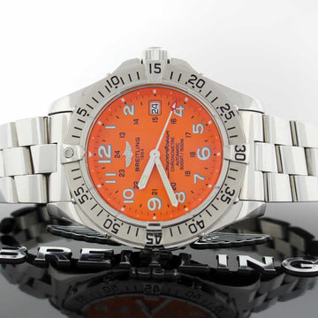 Breitling SuperOcean Orange Dial 42MM Automatic Stainless Steel Mens Watch A17360