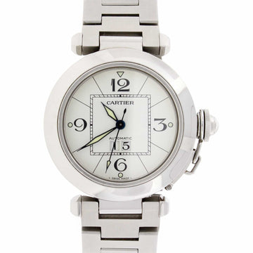 Cartier Pasha C Big Date White Dial 35MM Automatic Stainless Steel Mens Watch W31044M7