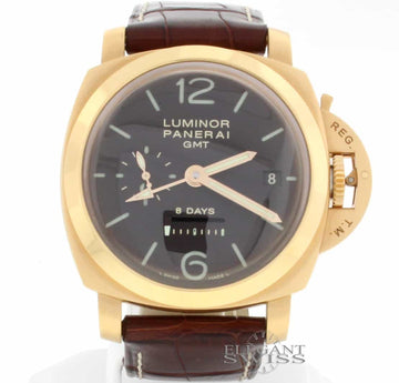 Panerai Luminor 1950 8 Days GMT 18K Pink Gold Limited Edition Automatic Mens Watch PAM289