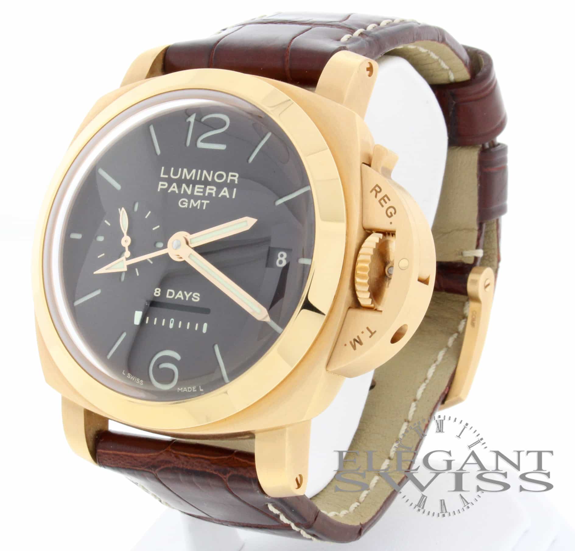 Panerai Luminor 1950 8 Days GMT 18K Pink Gold Limited Edition Automati