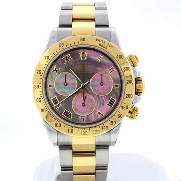 Rolex Daytona 18K Yellow Gold/Stainless Steel Tahitian Mother of Pearl Dial Mens Watch 116523