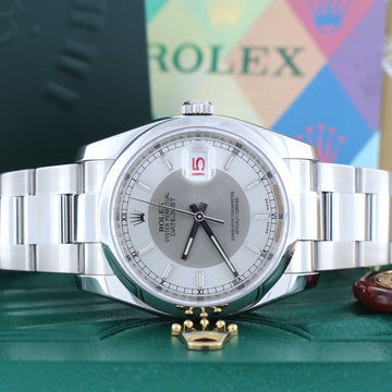 Rolex Datejust Silver Dial 36MM New Style Automatic Stainless Steel Mens Watch 116200