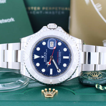 Rolex Yacht-Master Platinum & Stainless Steel 40MM Blue Dial Automatic Mens Watch 116622 Unworn