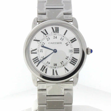 Cartier Ronde Solo Large 36MM Silver Dial Stainless Steel Watch W6701005 Unworn