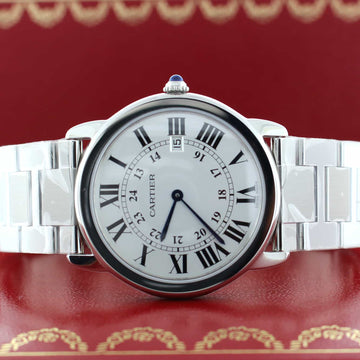 Cartier Ronde Solo Large 36MM Silver Dial Stainless Steel Watch W6701005 Unworn