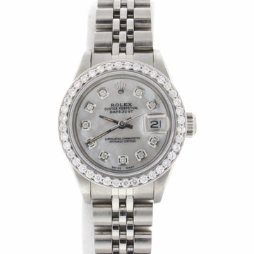 Rolex Datejust Ladies 26MM Automatic Watch White MOP Diamond Dial/Diamond Bezel