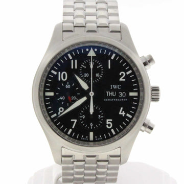 IWC Pilots Chronograph 42MM Automatic Day Date Stainless Steel Mens Watch IW371704