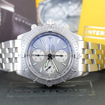 Breitling Crosswind Racing Silver Dial 49MM Chronograph Automatic Stainless Steel Mens Watch A13355
