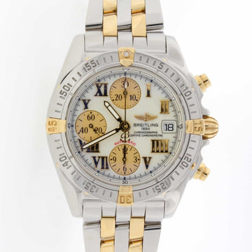 Breitling Chrono Cockpit 18K Yellow Gold/Stainless Steel 39MM Automatic Mens Watch B13358