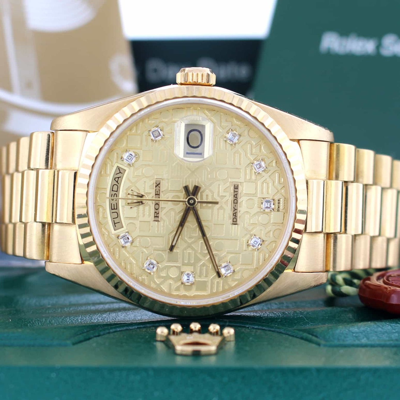 Rolex President Jubilee Diamond Dial 18k Yellow Gold Double Quick 36mm 6613