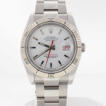 Rolex Datejust Thunderbird Turnograph 18K White Gold Bezel 36MM Automatic Mens Watch 116264