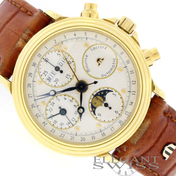 Maurice Lacroix 18K Yellow Gold Moon-phase Calendar ML66 7751 Mens Watch
