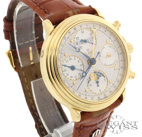 Maurice Lacroix 18K Yellow Gold Moon-phase Calendar ML66 7751 Mens Wat