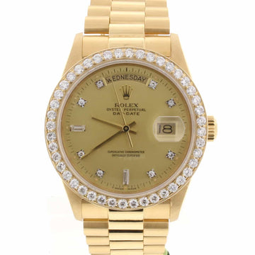 Rolex President Day-Date Original Diamond Dial Gold 36MM Watch w/Diamond Bezel 18038