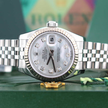 Rolex Datejust Ladies Mother of Pearl Diamond Dial Jubilee Automatic Watch 179174