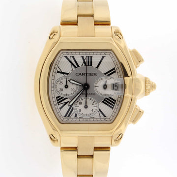 Cartier Roadster Chronograph 18K Yellow Gold Automatic Mens Watch W62021Y2