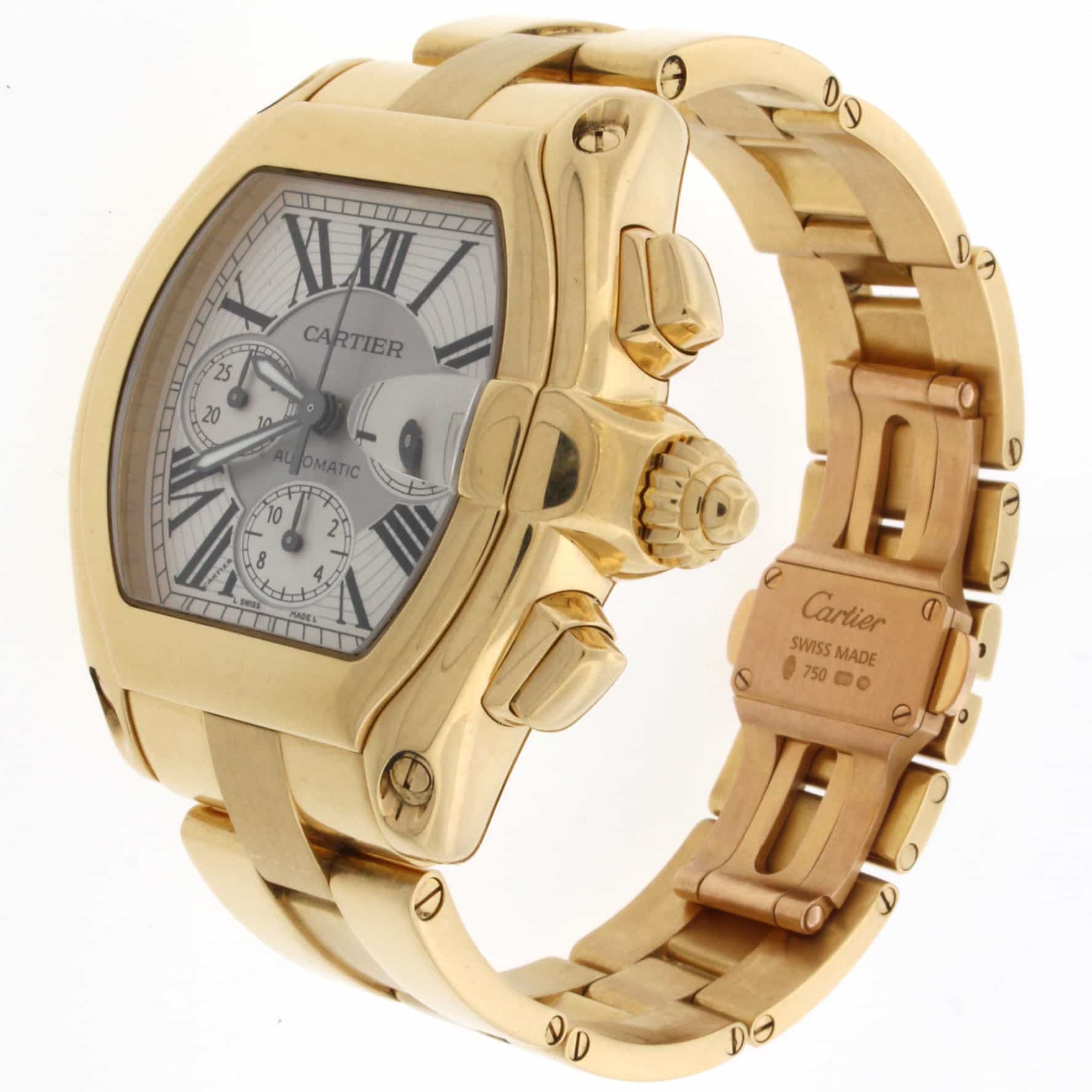 Cartier Roadster Chronograph 18K Yellow Gold Automatic Mens Watch W620   IMG 8397 