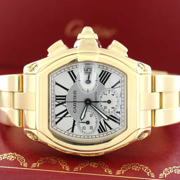 Cartier Roadster Chronograph 18K Yellow Gold Automatic Mens Watch W62021Y2