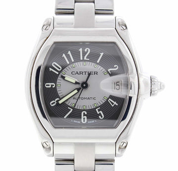 Cartier Roadster Large Gray Arabic Numeral Dial Stainless Steel Mens Watch W62025V3
