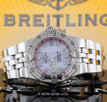 Breitling Starliner Original Diamond Pink Mother of Pearl Dial Ladies Watch A71340