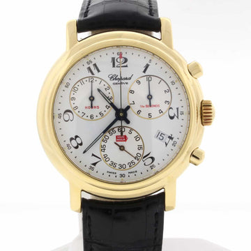 Chopard Mille Miglia Chronograph 18K Yellow Gold 39MM Silver Dial Mens Watch 2250