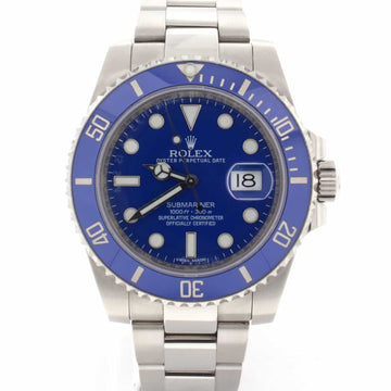 Rolex Submariner Date 18K White Gold Ceramic Bezel Blue Dial 40MM Automatic Mens Watch 'Random Serial' 116619