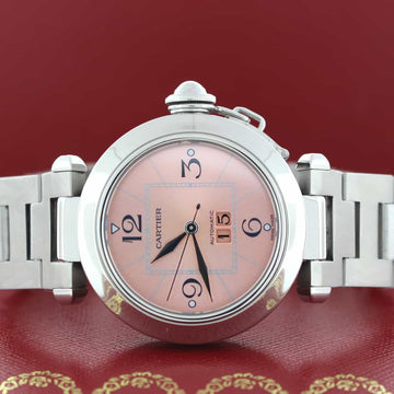 Cartier Pasha C Big Date Pink Dial 35mm Automatic Stainless Steel Watch W31075M7
