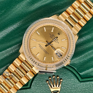 Unworn Rolex Ladies President Midsize 31mm Yellow Gold Champagne Dial 278278 Watch Box Papers 2022