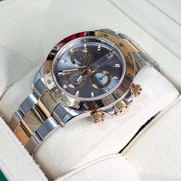 Rolex Cosmograph Daytona 40mm Grey Dial Yellow Gold/Steel Watch 116523