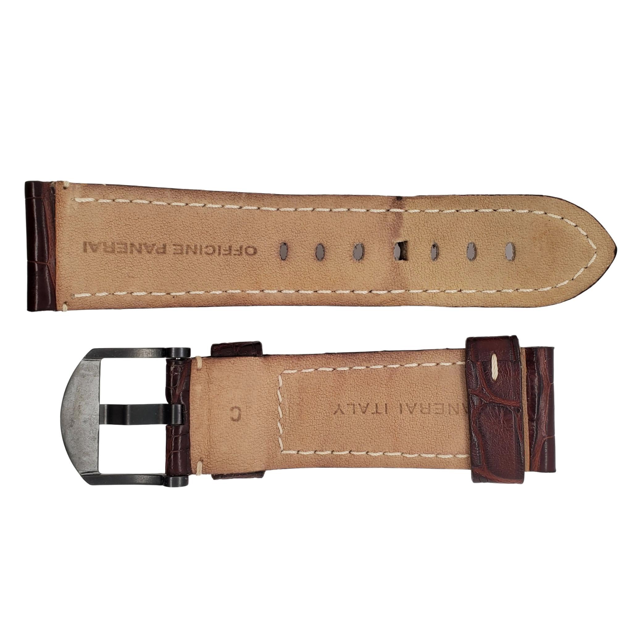 Panerai Alligator Dark Brown Strap With Folding Buckle