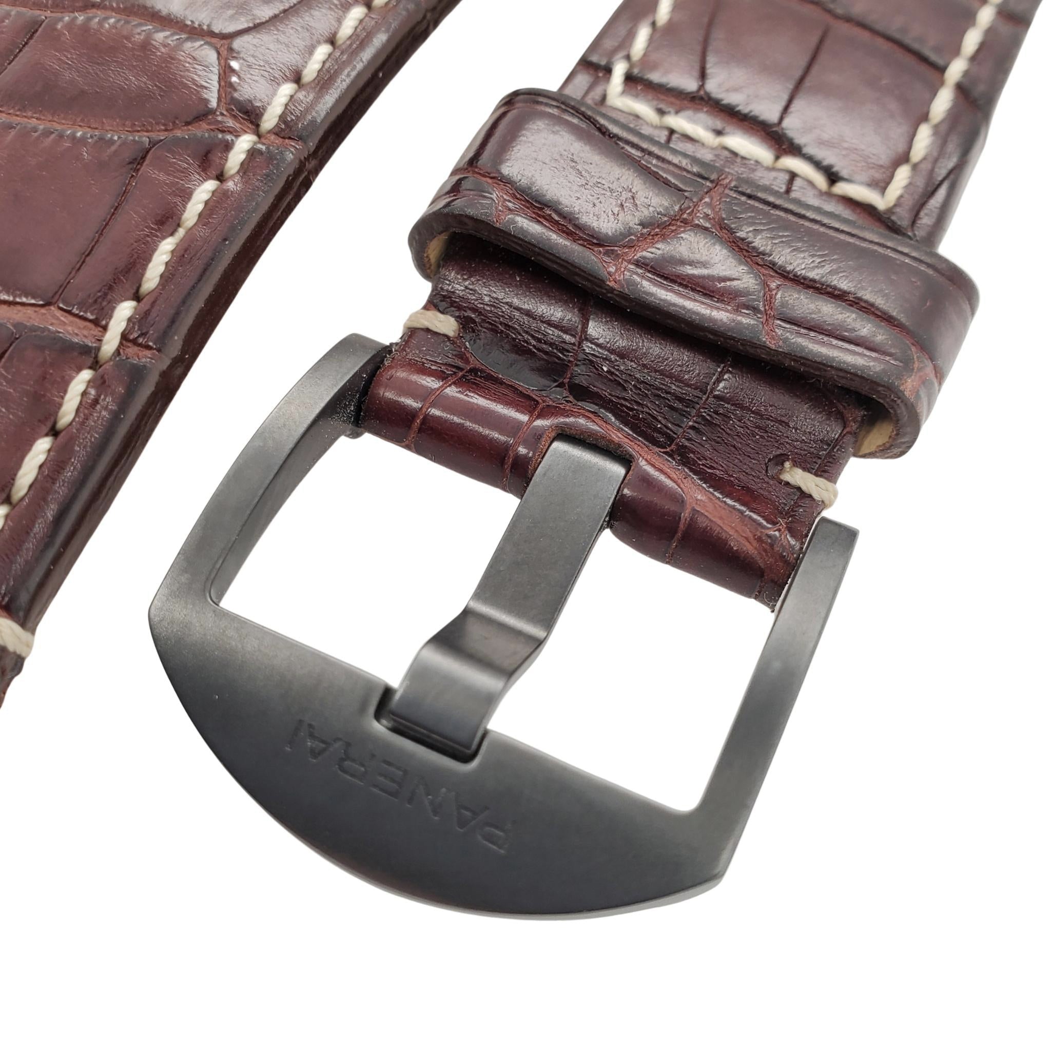 Panerai Alligator Dark Brown Strap With Folding Buckle