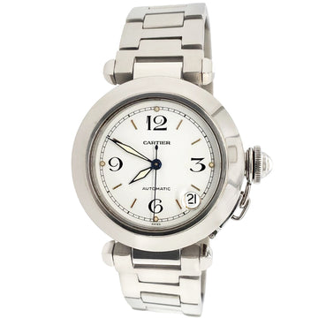 Cartier de Pasha C 35MM White Dial Stainless Steel Watch 2324