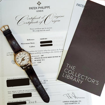 Patek Philippe Annual Calendar 40mm White Dial Rose Gold Watch 5205R-001 Box Papers