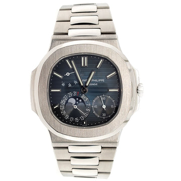 Patek Philippe Nautilus Moohphase 40mm Blue Dial Stainless Steel Watch 5712/1A Box Papers 2013