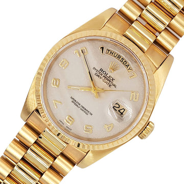 Rolex President Day-Date 36MM Factory Jubilee Cream Anniversary Yellow Gold Watch 18038