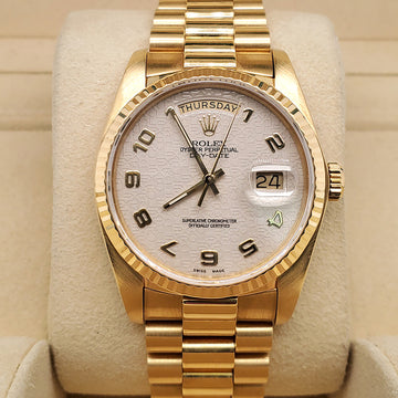 Rolex President Day-Date 36MM Factory Jubilee Cream Anniversary Yellow Gold Watch 18038