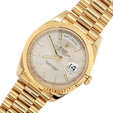 Rolex Day-Date 40 President 228238 Silver Motif Yellow Gold Watch Box Papers