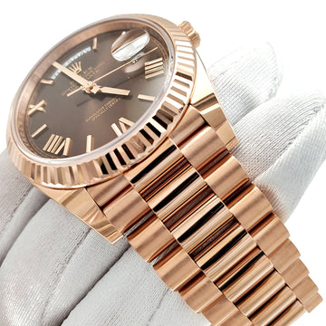Unworn Rolex Day-Date 40 President Rose Gold Chocolate Dial 228235 Watch Box Papers 2022