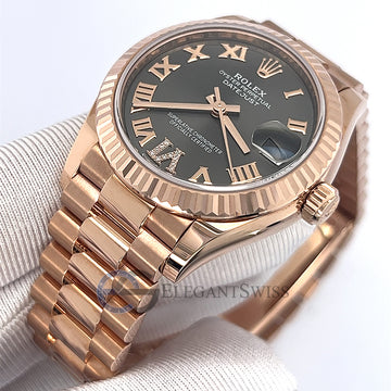 Unworn Rolex President Datejust 31mm 278275 Everose Gold Rhodium Diamond Six Dial Watch Box Papers 2022