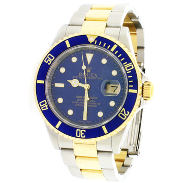 Rolex Submariner 2-Tone Ceramic Bezel Blue Dial Mens Watch Box Papers