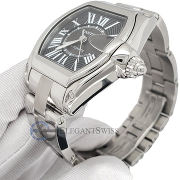 Cartier Roadster 37mm Black Roman Dial Stainless Steel Watch 2510