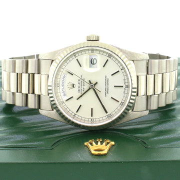 Rolex President Day-Date 18K White Gold 36MM Double-Quickset Automatic Mens Watch 18239