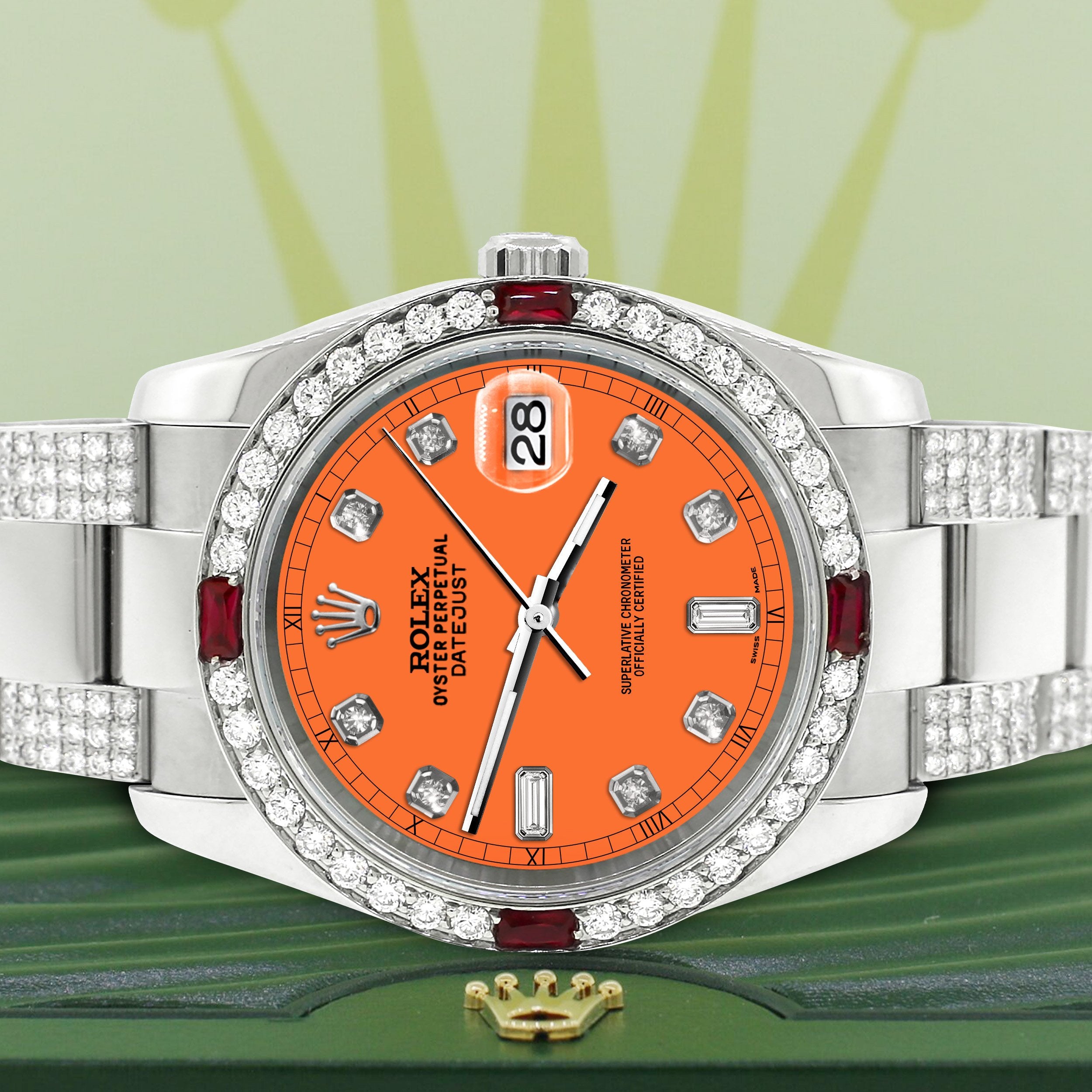 Rolex datejust orange online dial