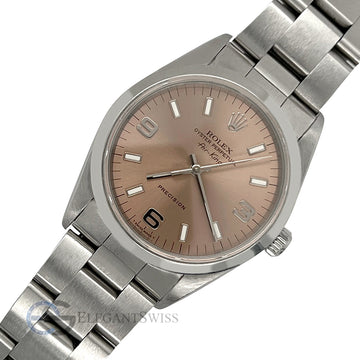 Rolex Air-King 34mm Salmon Dial Domed Bezel Steel Watch 14000 Box Papers