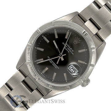 Rolex Date 15210 34mm Rhodium Gray Index Dial Stainless Steel Watch 2002