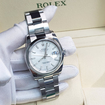 Rolex Datejust 36mm Silver Index Dial Oyster Watch 2019 Box Papers 116200